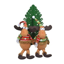 巧手编织节日情 圣诞鹿布艺工艺品挂饰的温馨魅力